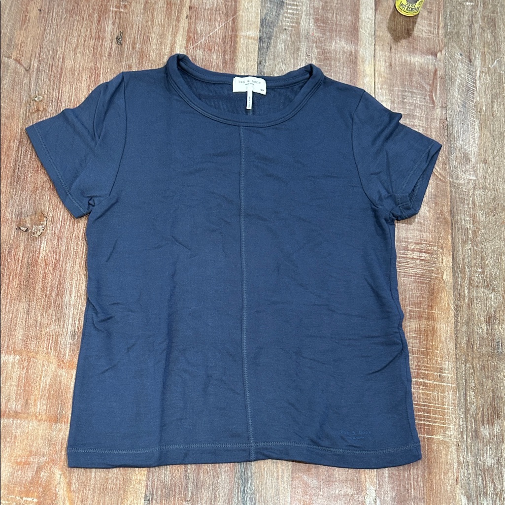Rag & Bone Cobalt Luca Baby Tee With Short Sleeves And Middle Seams